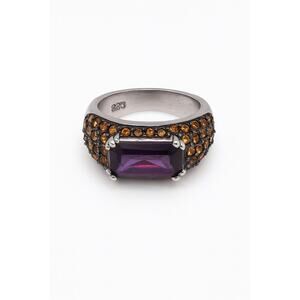 Sterling Silver Amethyst Ring Size 6 – .925 Purple Gemstone, 0.28 oz